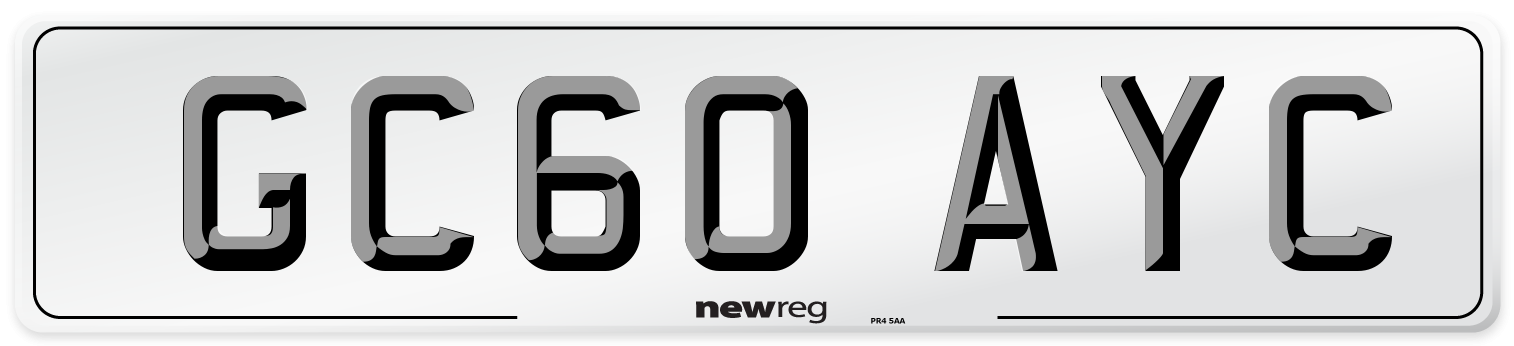 GC60 AYC Number Plate from New Reg